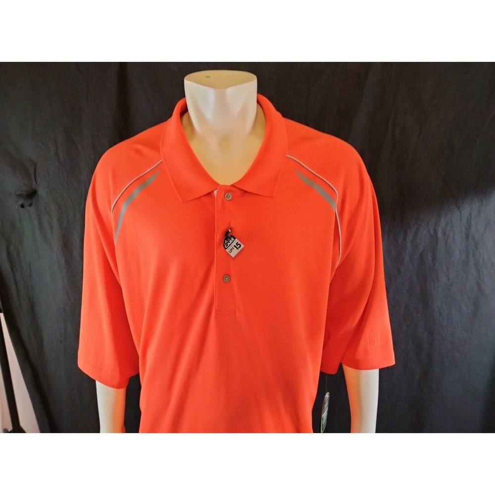 Men's Big And Tall 5X T Neon Orange And Grey PGA Pro Series Tour NWT Shirt